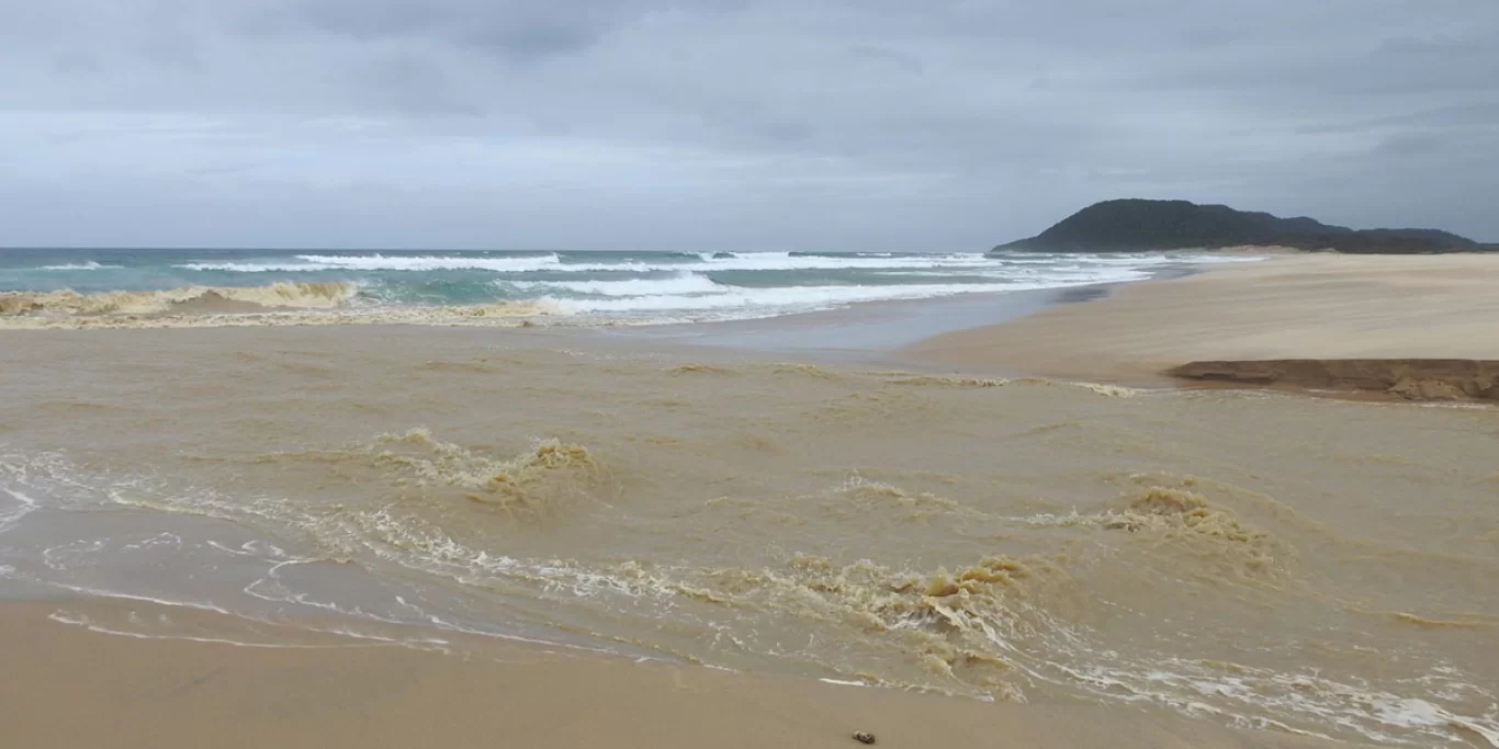 Lake St Lucia Mouth Connects with the Sea Again