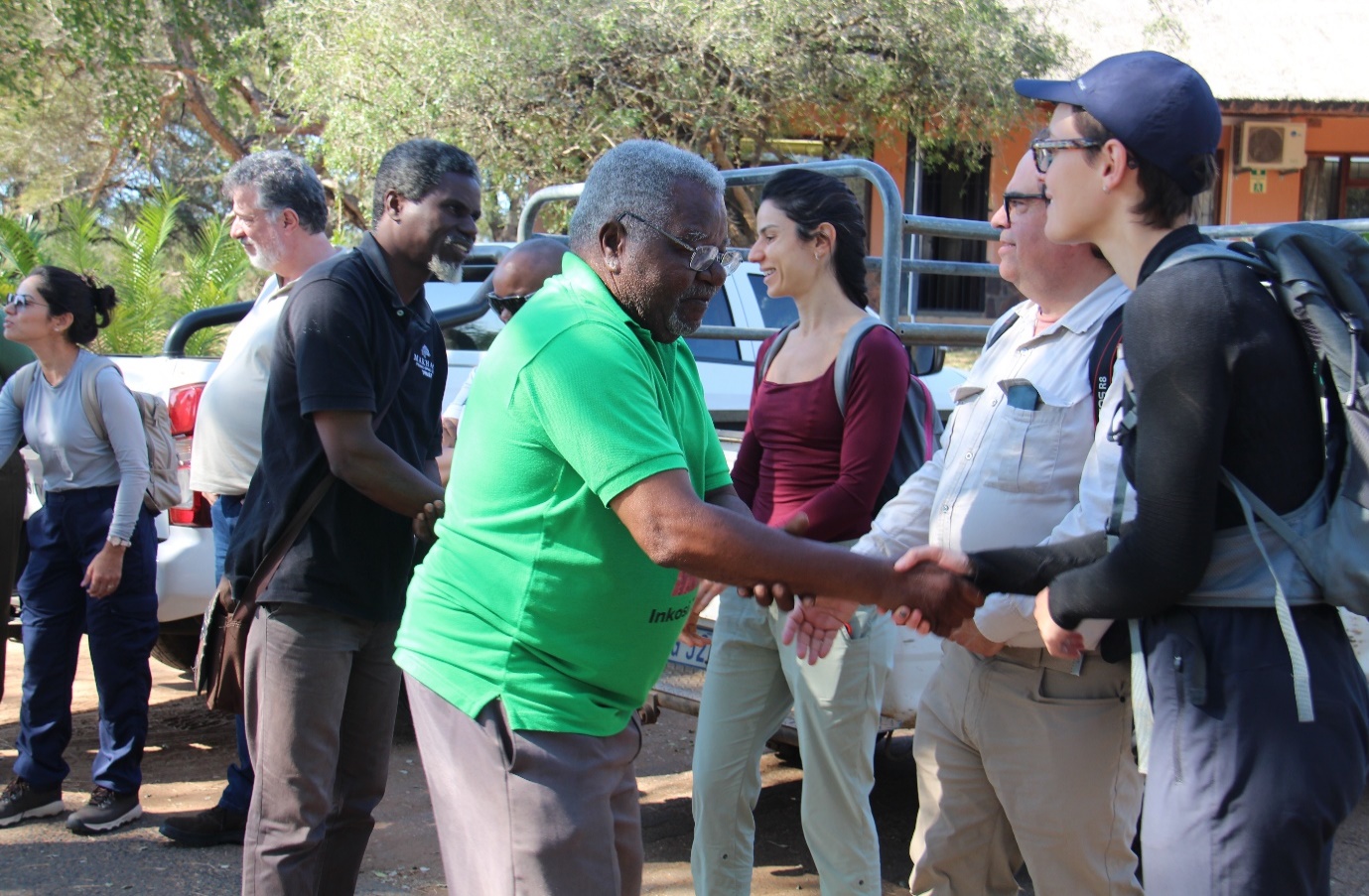 Members of the delegation interacting with the Makhasa Trust community